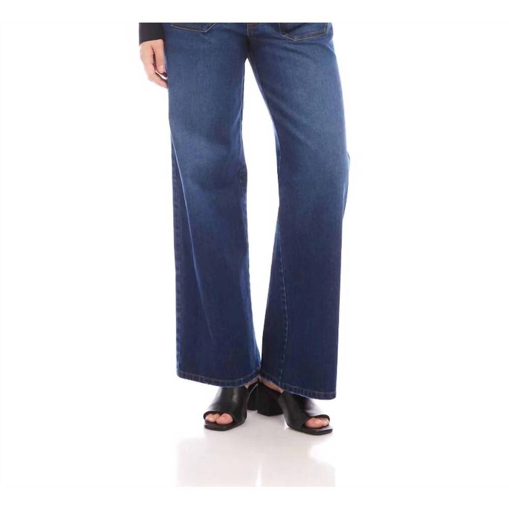 NEW KAREN KANE lauren patch pocket jeans in indigo